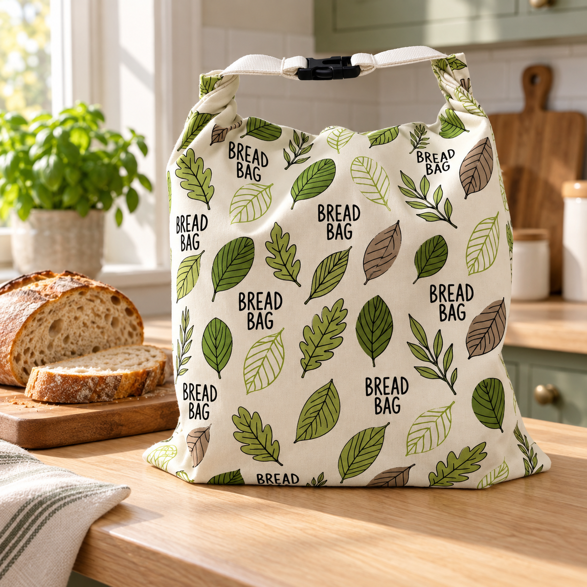 Premium 100% Cotton-Beeswax Bread Bags - reusable bags designed to store and protect fresh bread