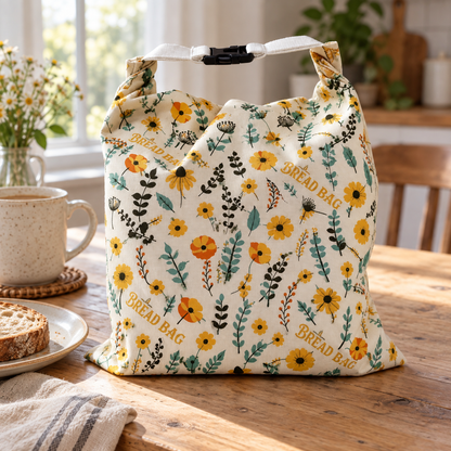 Premium 100% Cotton-Beeswax Bread Bags - reusable beeswax bread storage bags
