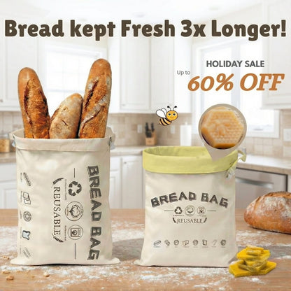 Premium 100% Cotton-Beeswax Bread Bags
